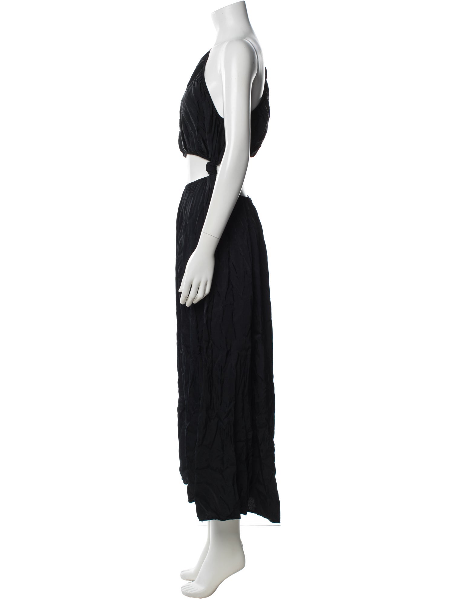 farm rio black one shoulder dress Farm Rio x Anthropologie One-Shoulder Linen Flower Mini Dress