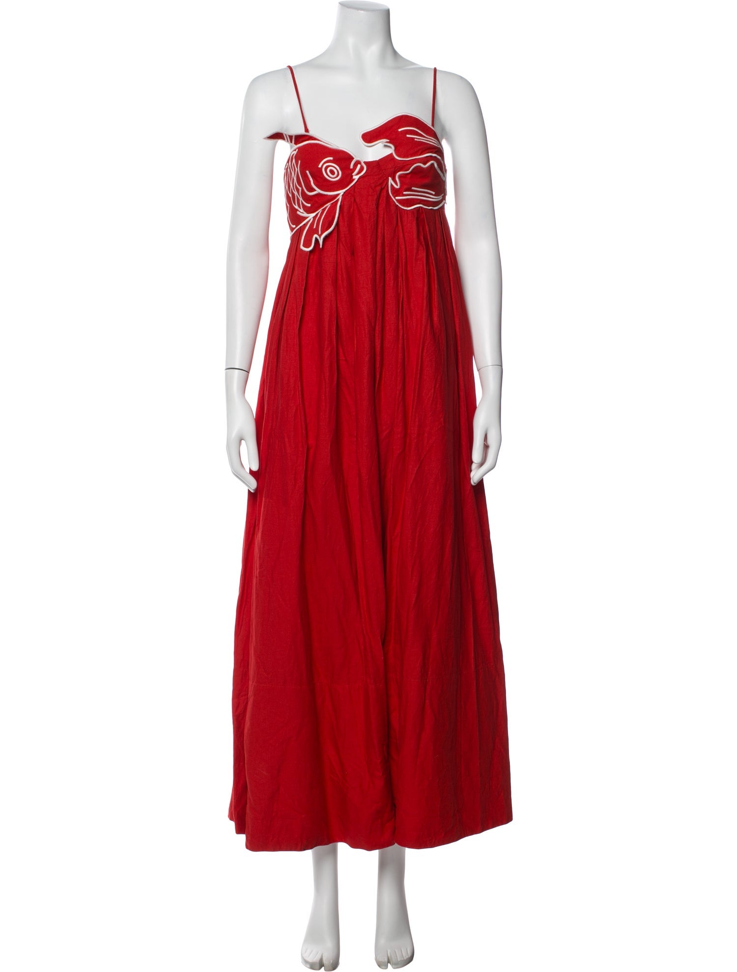 Farm Rio Linen Long Dress - Red Dresses, Clothing - WFARM92985 | The  RealReal