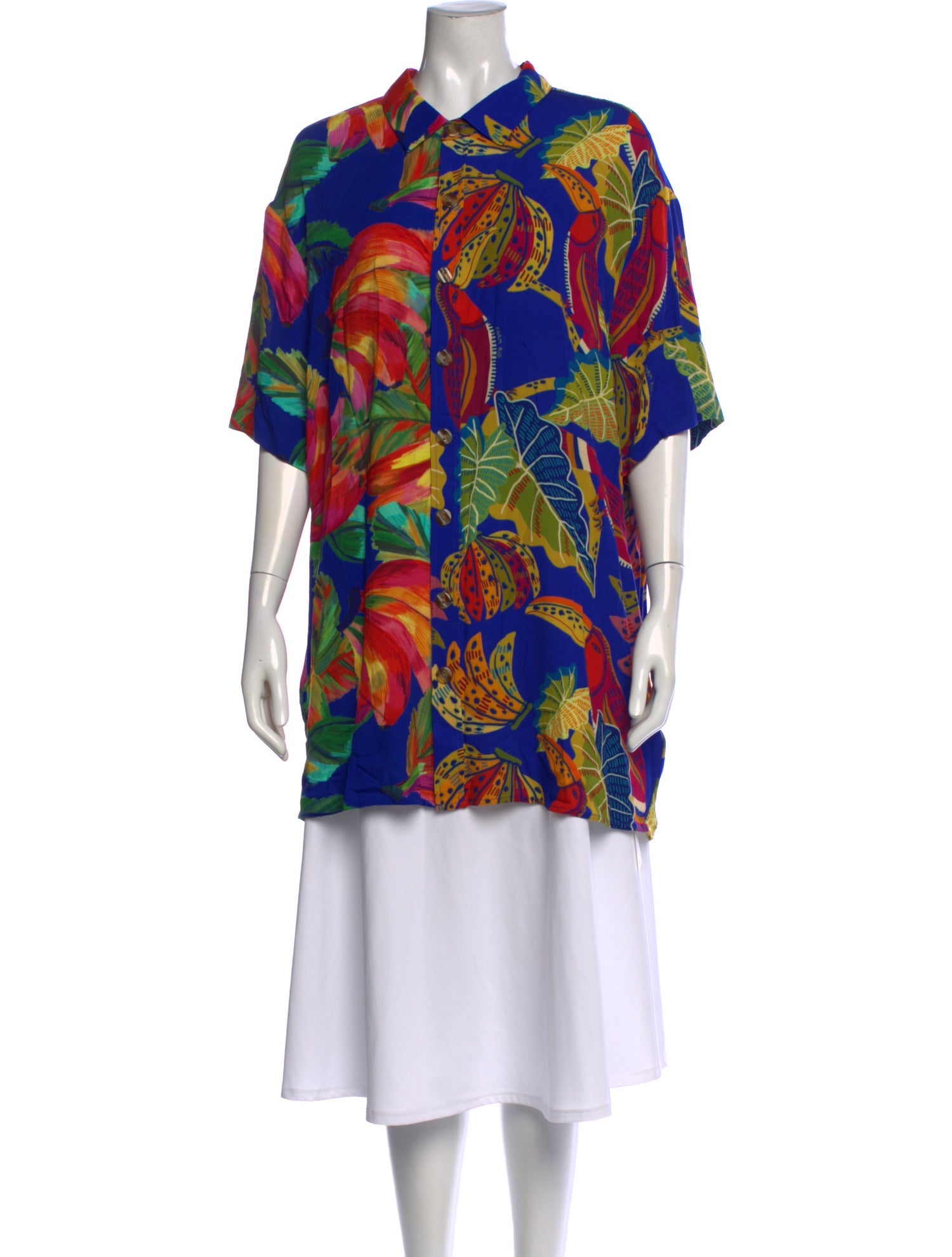 Farm Rio Printed Short Sleeve Button-Up Top