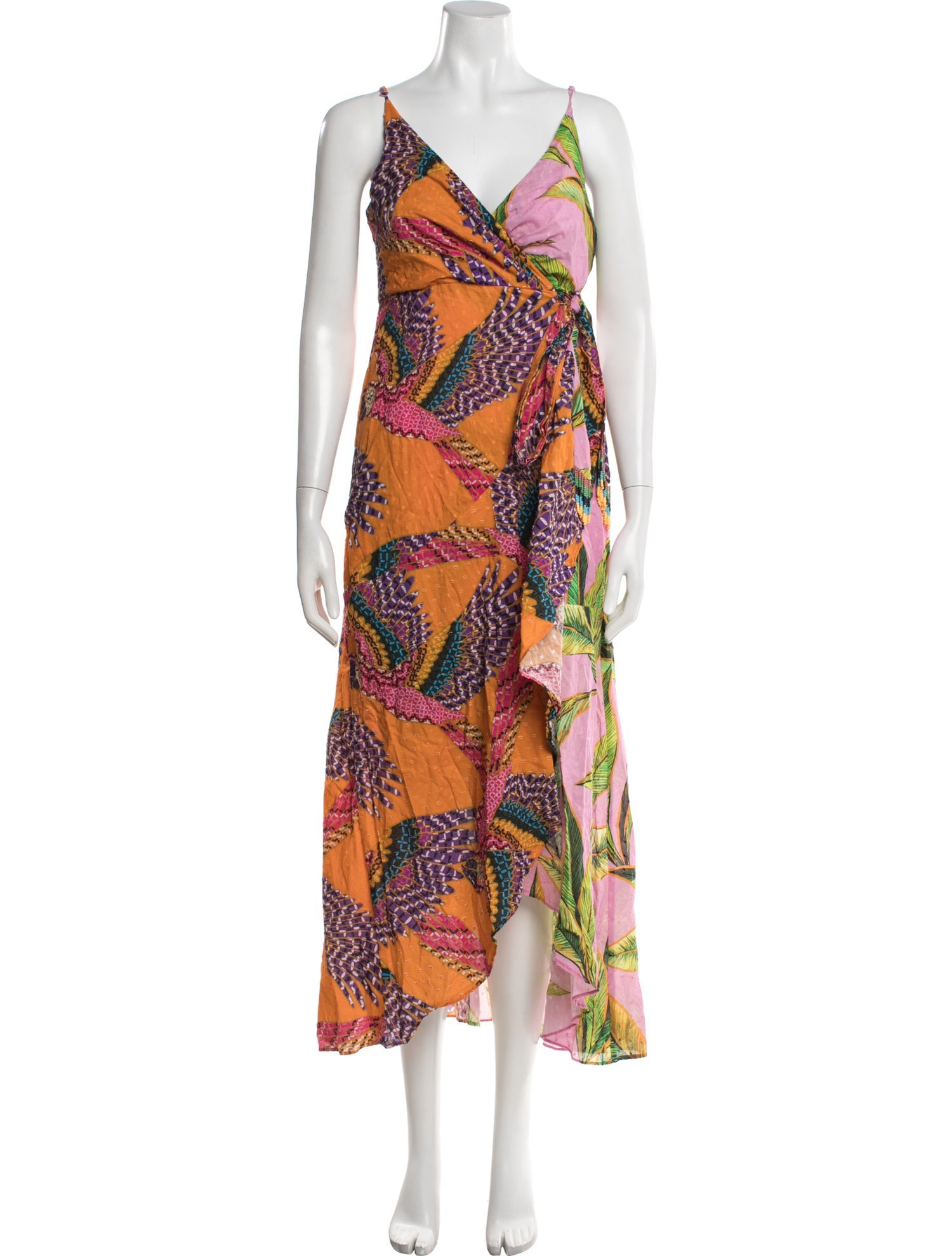 farm rio pink and orange dress Farm Rio orange and pink cut out mini dress, Size small