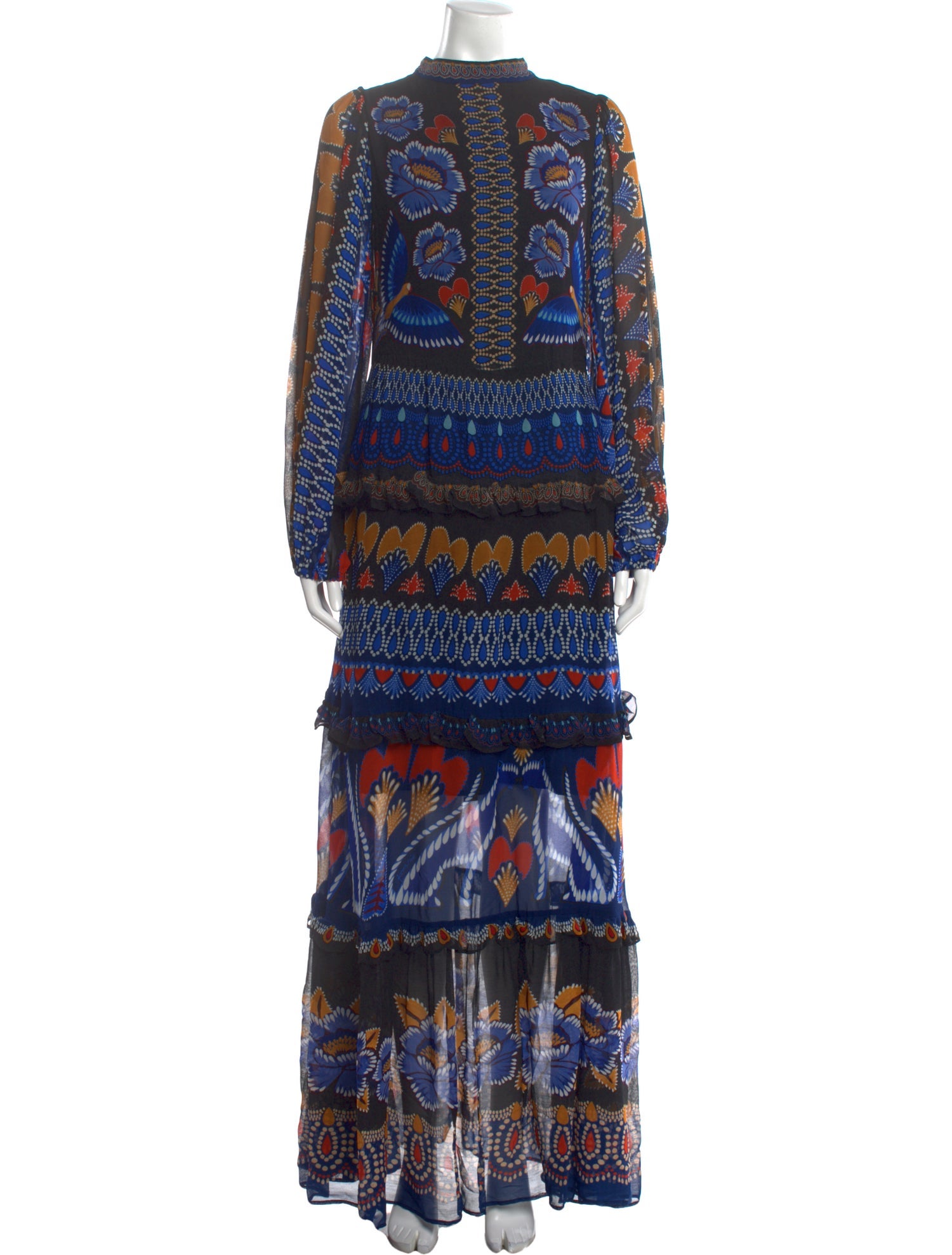 Farm Rio Floral Print Long Dress