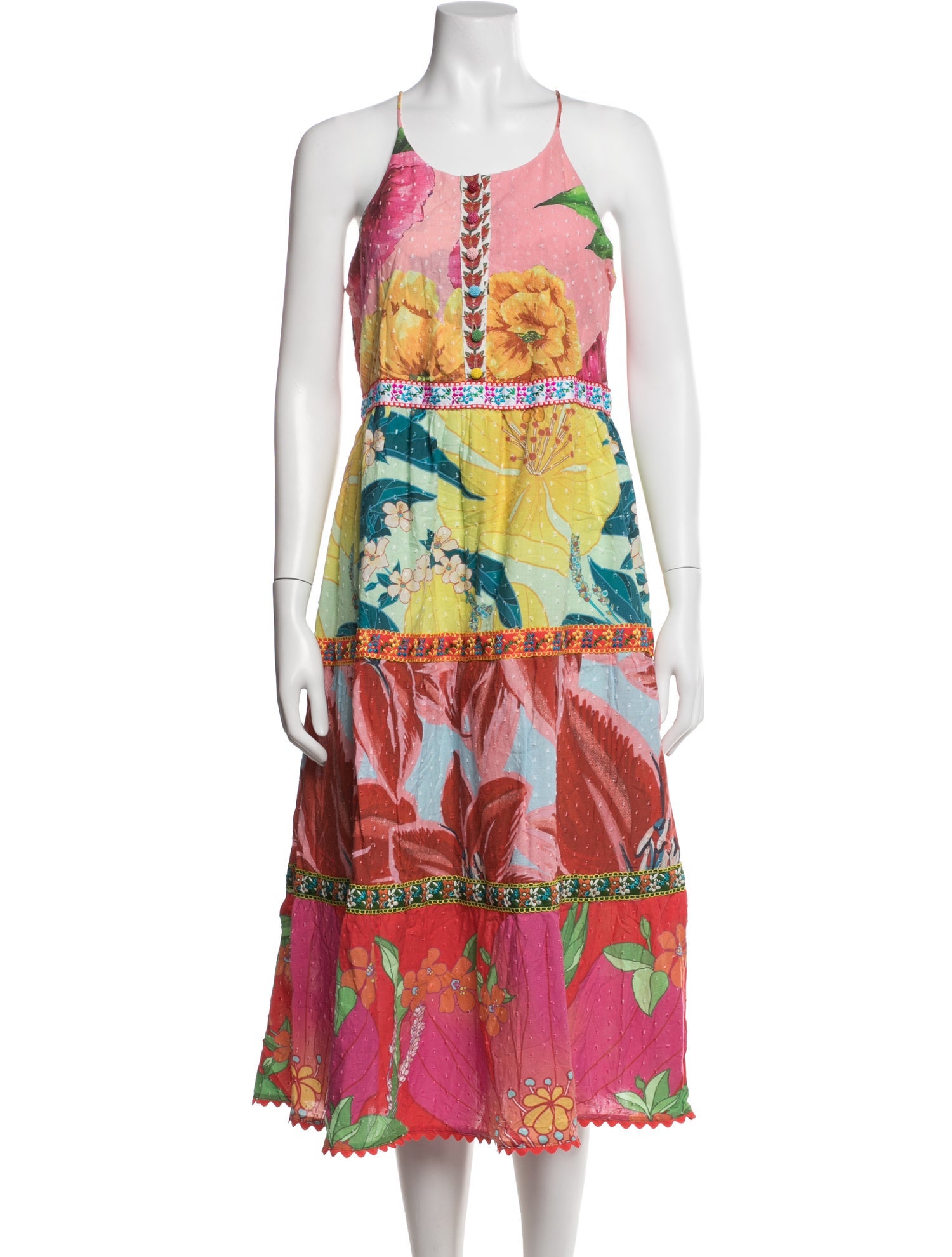 farm rio red and pink dress Pink Beach Forest Maxi Dress FARM Rio