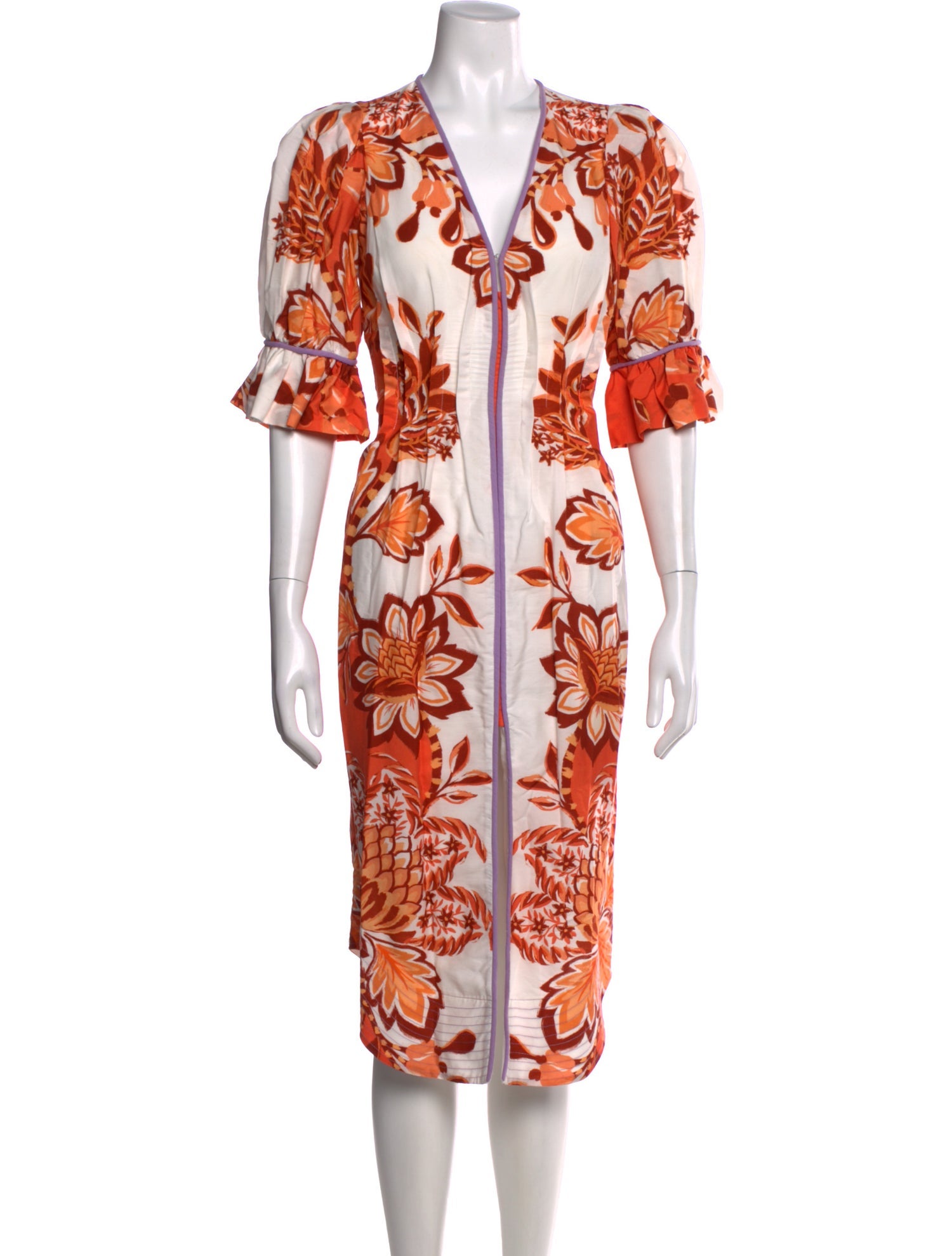 farm rio orange dress Marias Floral Cut-Out Midi Machine wash cold Farm Rio Orange Flower Mini