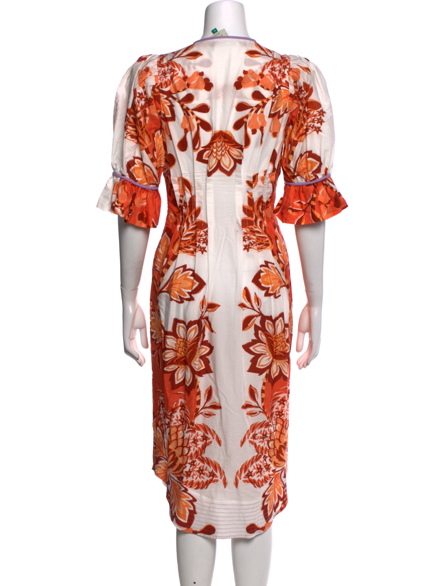 orange farm rio dress Farm Rio Fruit Richelieu Artisanal Buttoned Maxi Dress