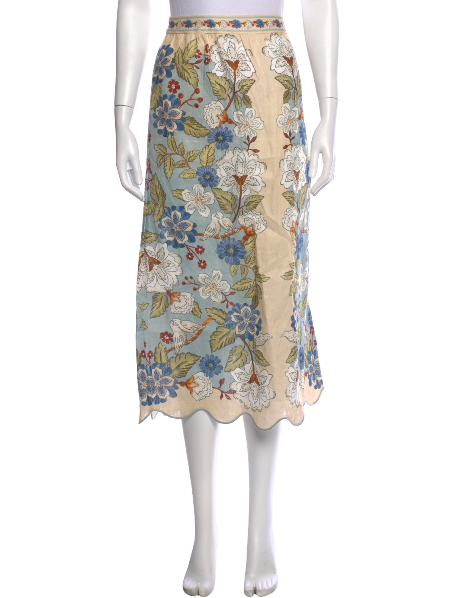 Farm Rio Linen Midi Length Skirt