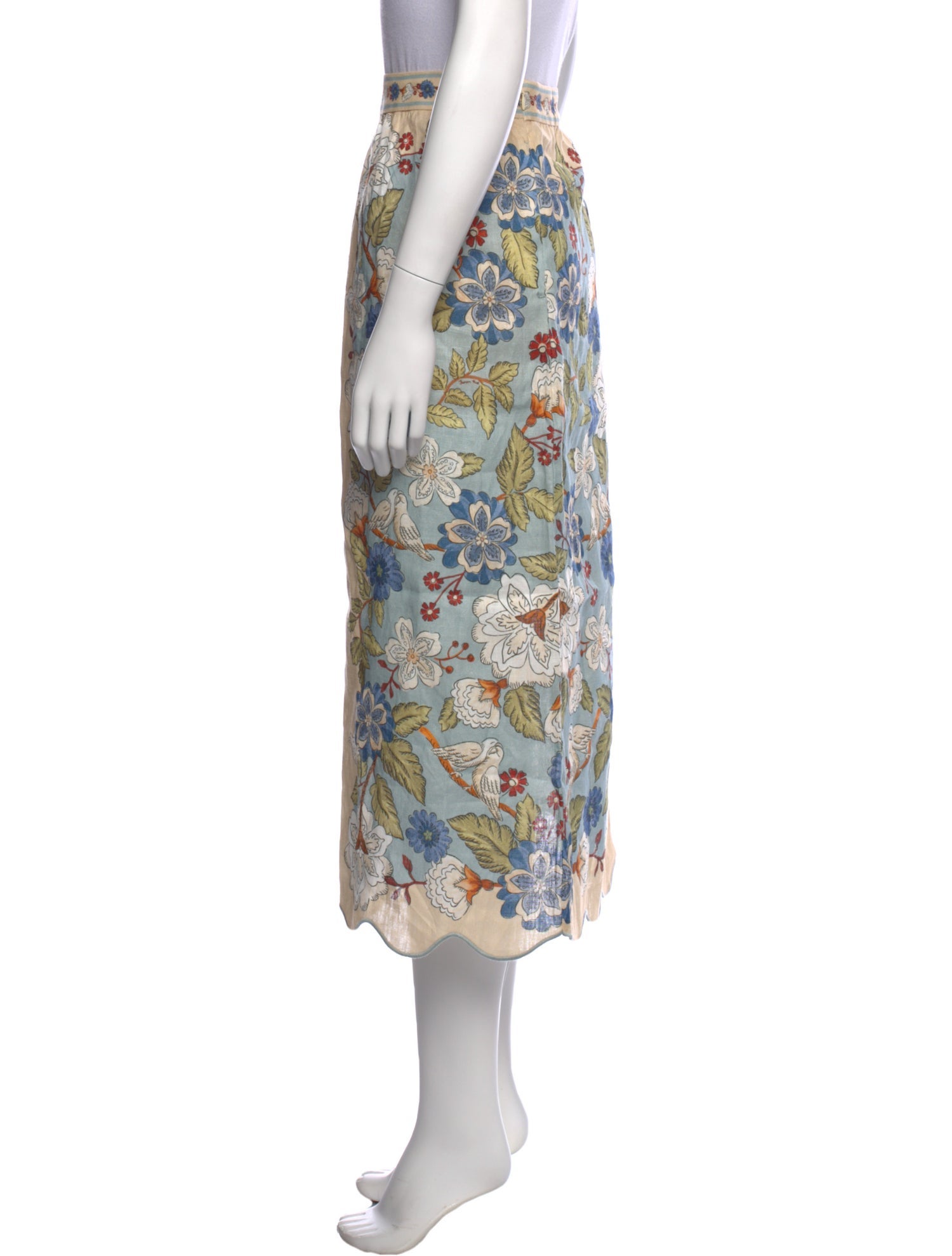 Farm Rio Linen Midi Length Skirt