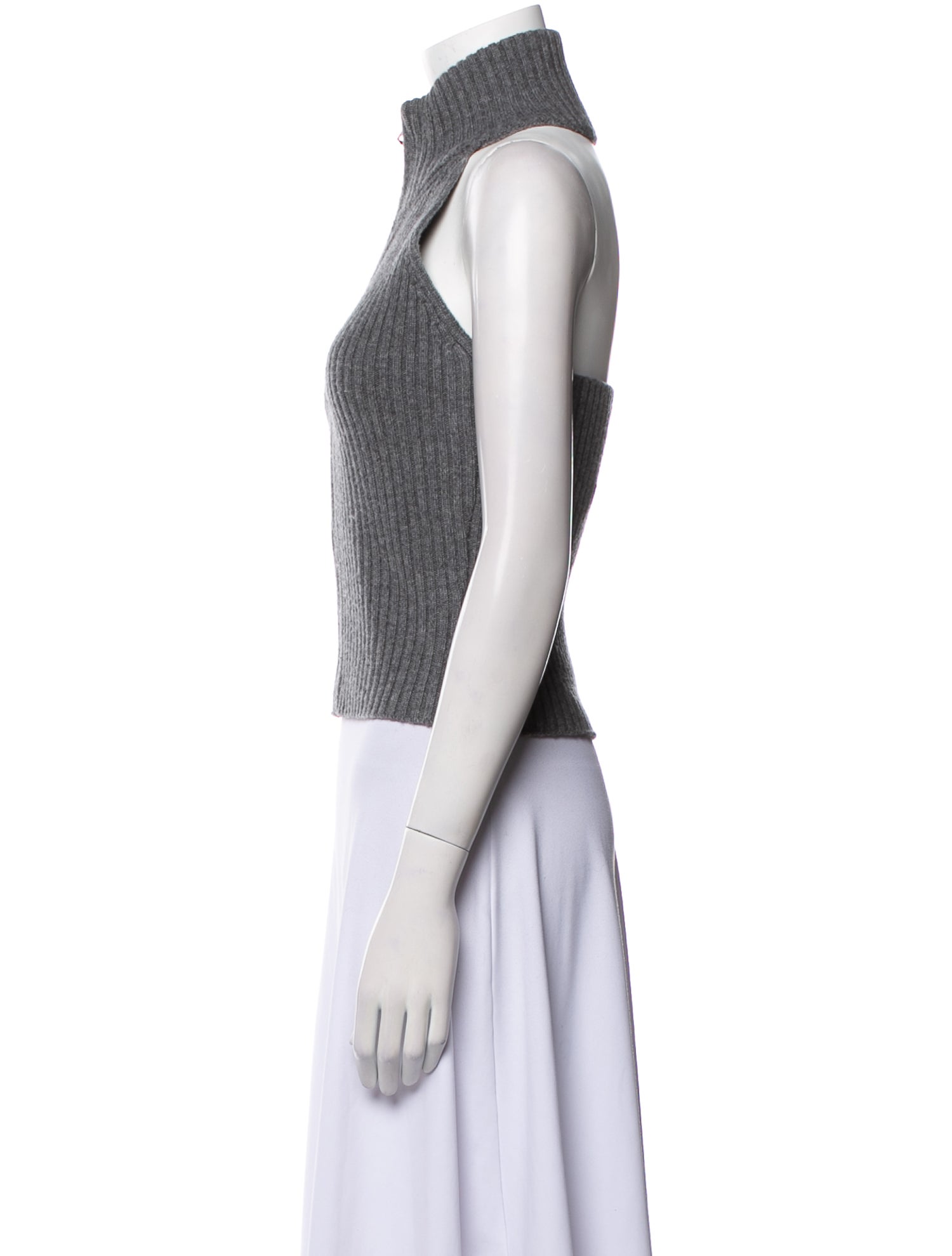 Fax Copy Express Wool Turtleneck Crop Top