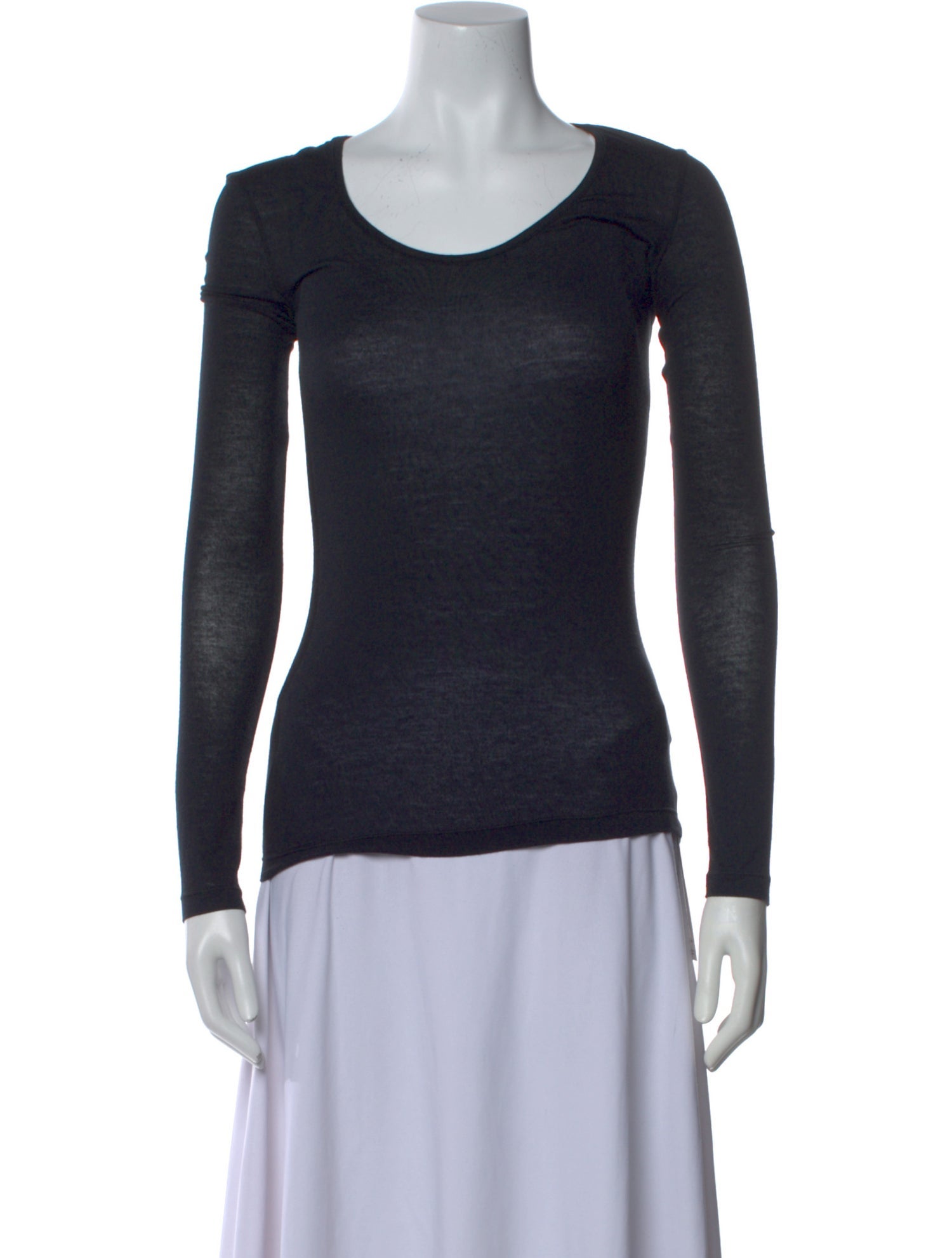 Fax Copy Express Scoop Neck Long Sleeve T-Shirt