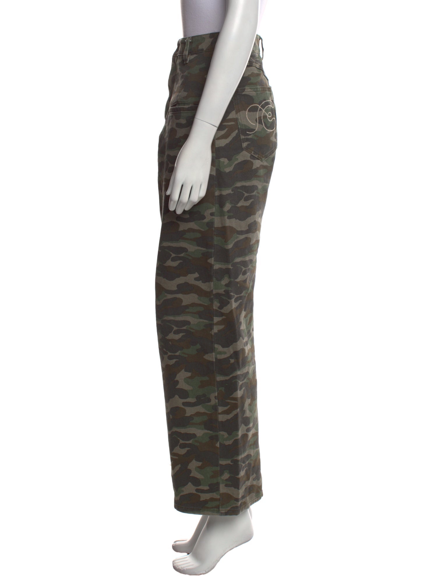 Fax Copy Express Camouflage Print Wide Leg Pants