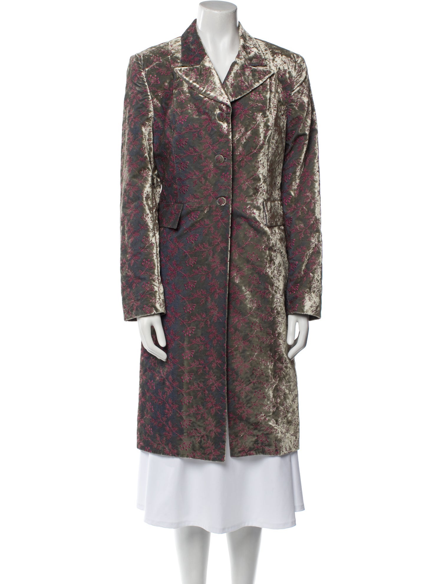 Favourbrook Vintage Floral Print Trench Coat