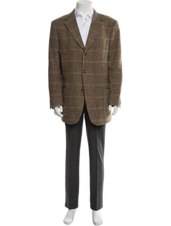 Fay Wool Houndstooth Print Blazer