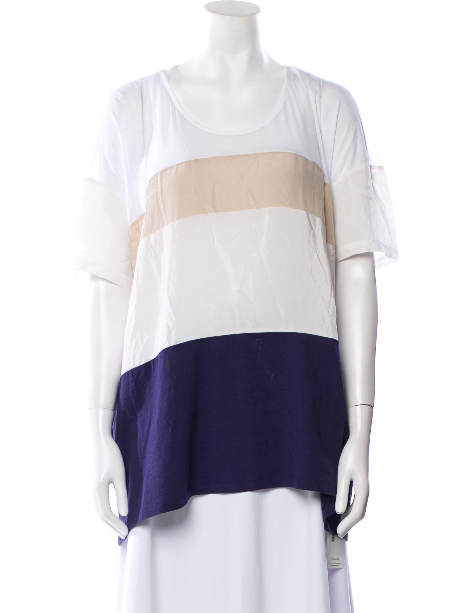 Fay Striped Scoop Neck T-Shirt