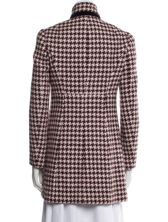 Fay Wool Houndstooth Print Coat