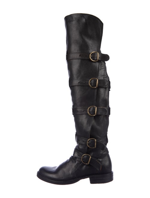 Fiorentini + Baker Leather Combat Boots Black
