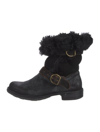 Fiorentini + Baker Suede Faux Fur Trim Boots