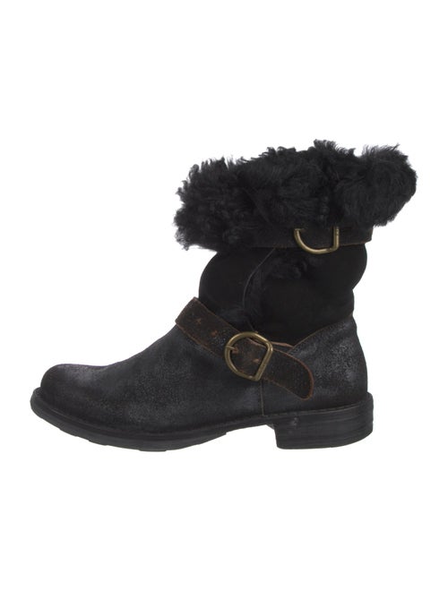 Fiorentini + Baker Suede Faux Fur Trim Boots