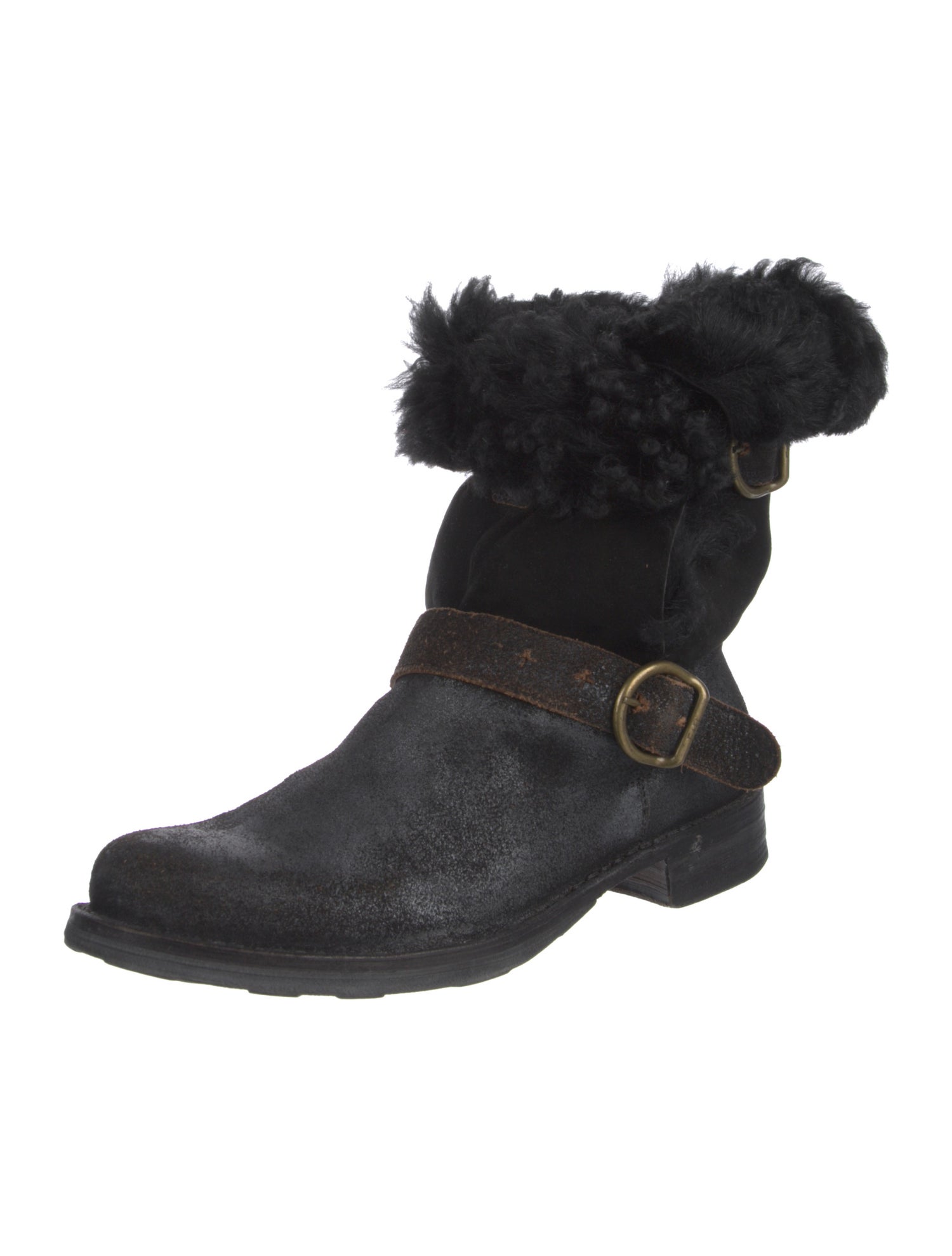 Fiorentini + Baker Suede Faux Fur Trim Boots