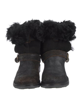 Fiorentini + Baker Suede Faux Fur Trim Boots