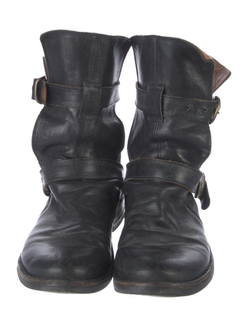 Fiorentini + Baker Leather Distressed Accents Moto Boots