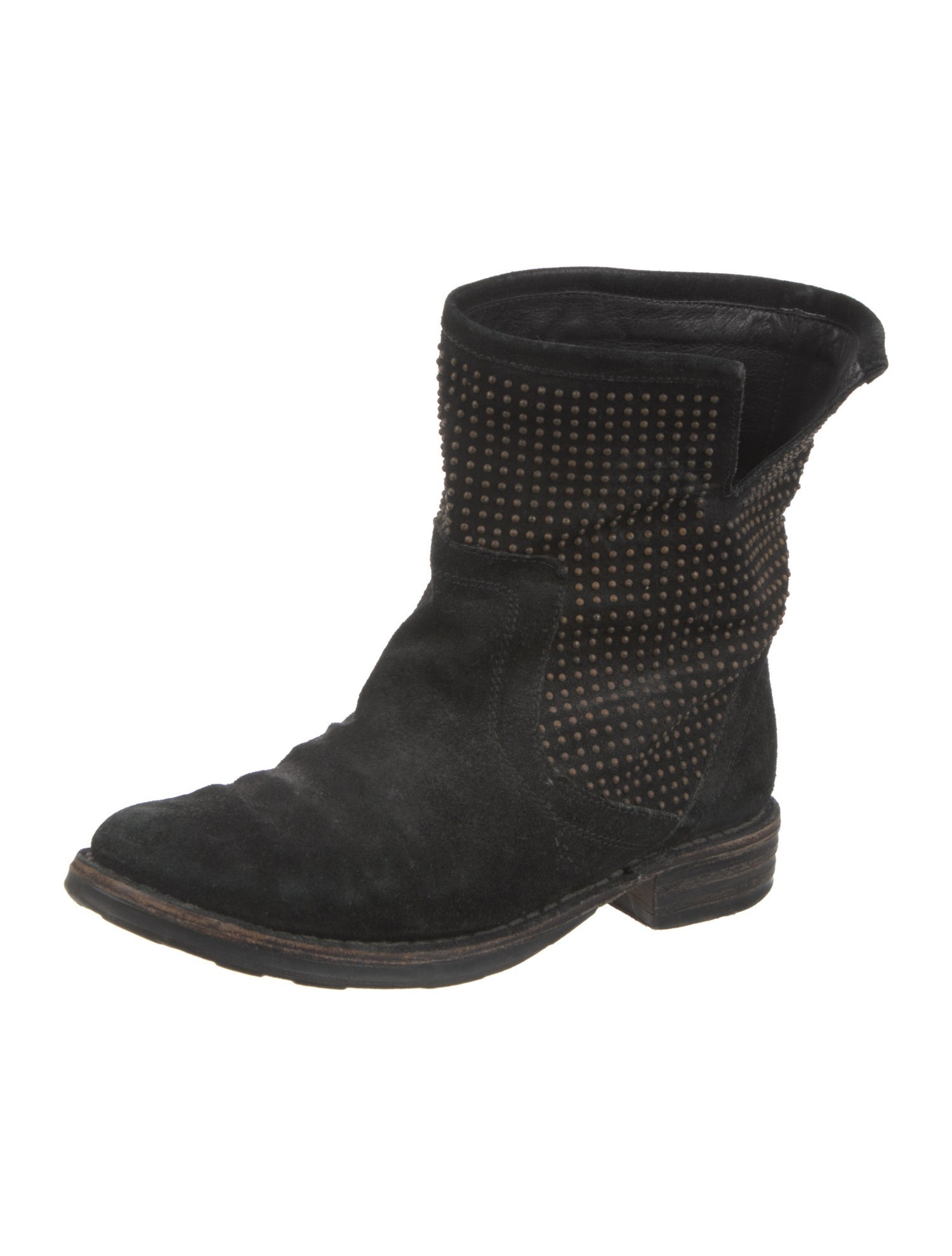 Fiorentini + Baker Suede Studded Accents Moto Boots