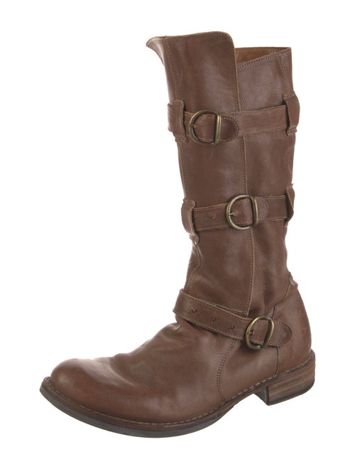 Fiorentini + Baker Leather Whipstitch Trim Moto Boots