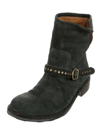 Fiorentini + Baker Suede Studded Accents Moto Boots
