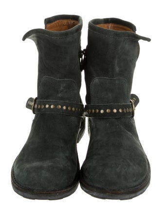 Fiorentini + Baker Suede Studded Accents Moto Boots
