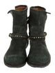 Fiorentini + Baker Suede Studded Accents Moto Boots