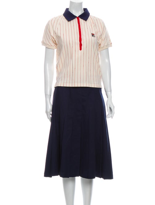 Fila x Bandier Striped Pleated Accents Skirt Set B