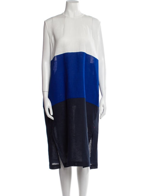 Fabiana Pigna Colorblock Pattern Midi Length Dress