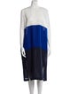 Fabiana Pigna Colorblock Pattern Midi Length Dress