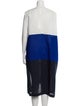 Fabiana Pigna Colorblock Pattern Midi Length Dress
