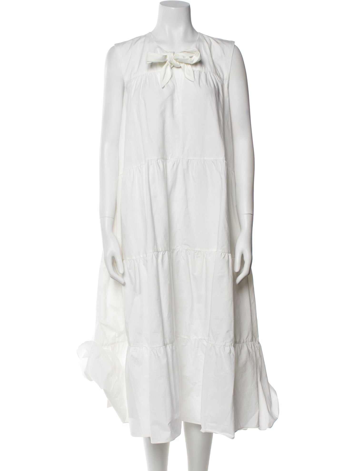 Fabiana Pigna Square Neckline Midi Length Dress