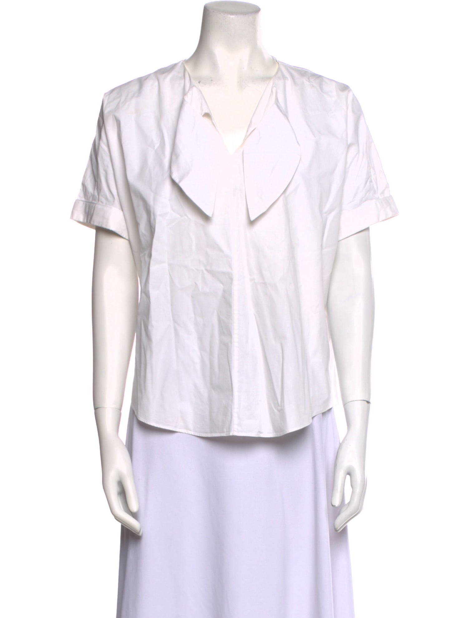 Fabiana Pigna V-Neck Short Sleeve Button-Up Top