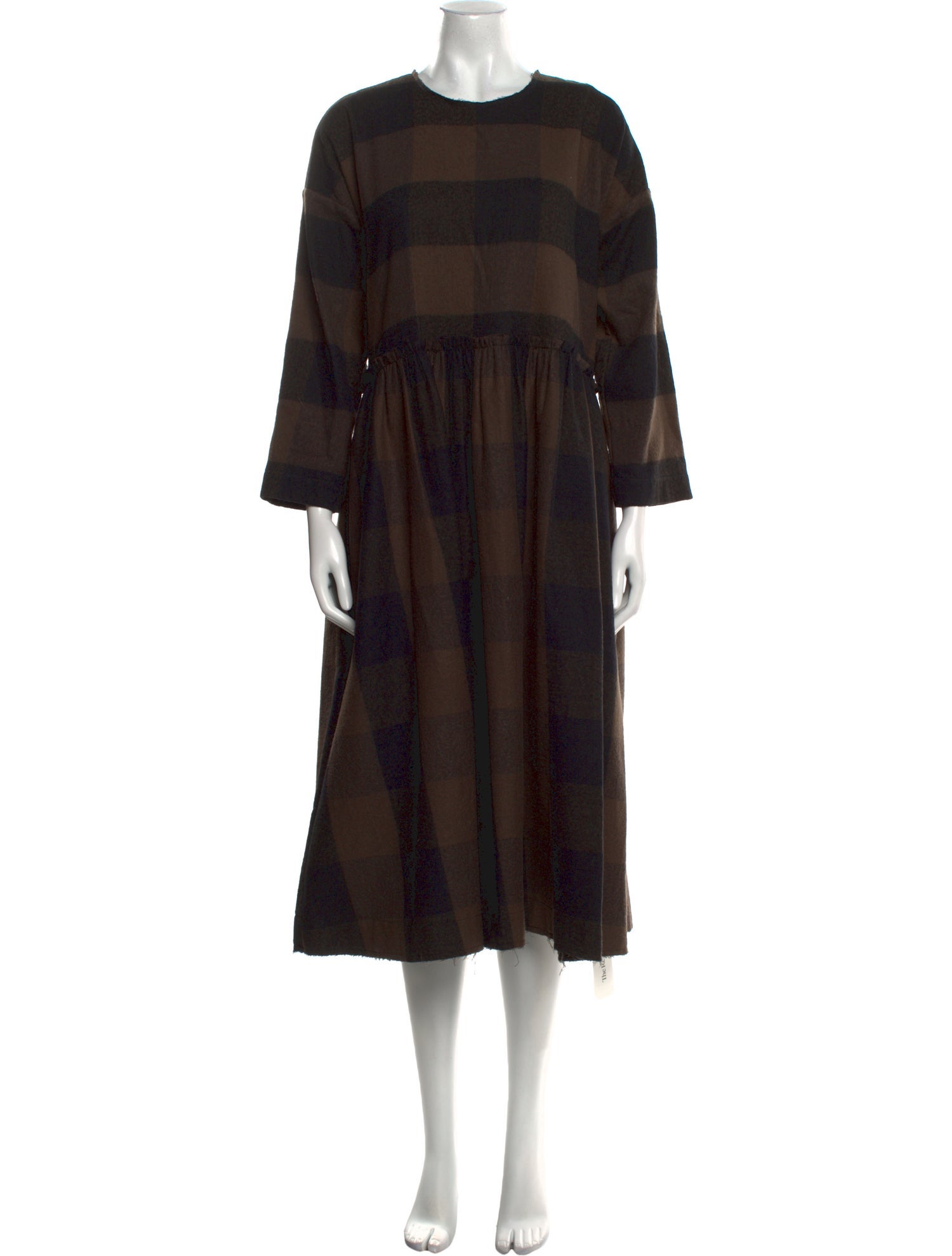 Fabiana Pigna Plaid Print Midi Length Dress
