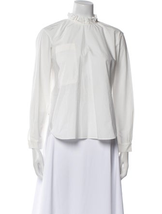 Fabiana Pigna Mock Neck Long Sleeve Blouse