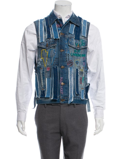 Faith Connexion Patchwork Denim Vest denim