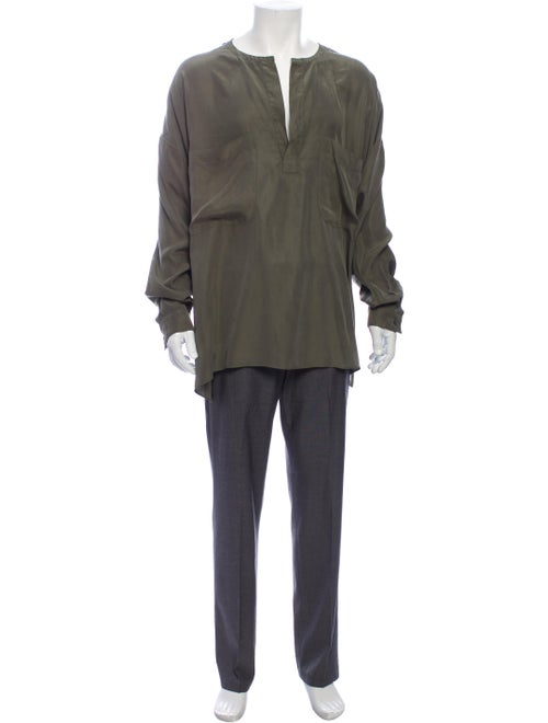 Faith Connexion Silk Long Sleeve Shirt Green