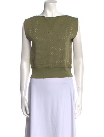 Faith Connexion Tops Bateau Neckline Short Sleeve Crop Top XS