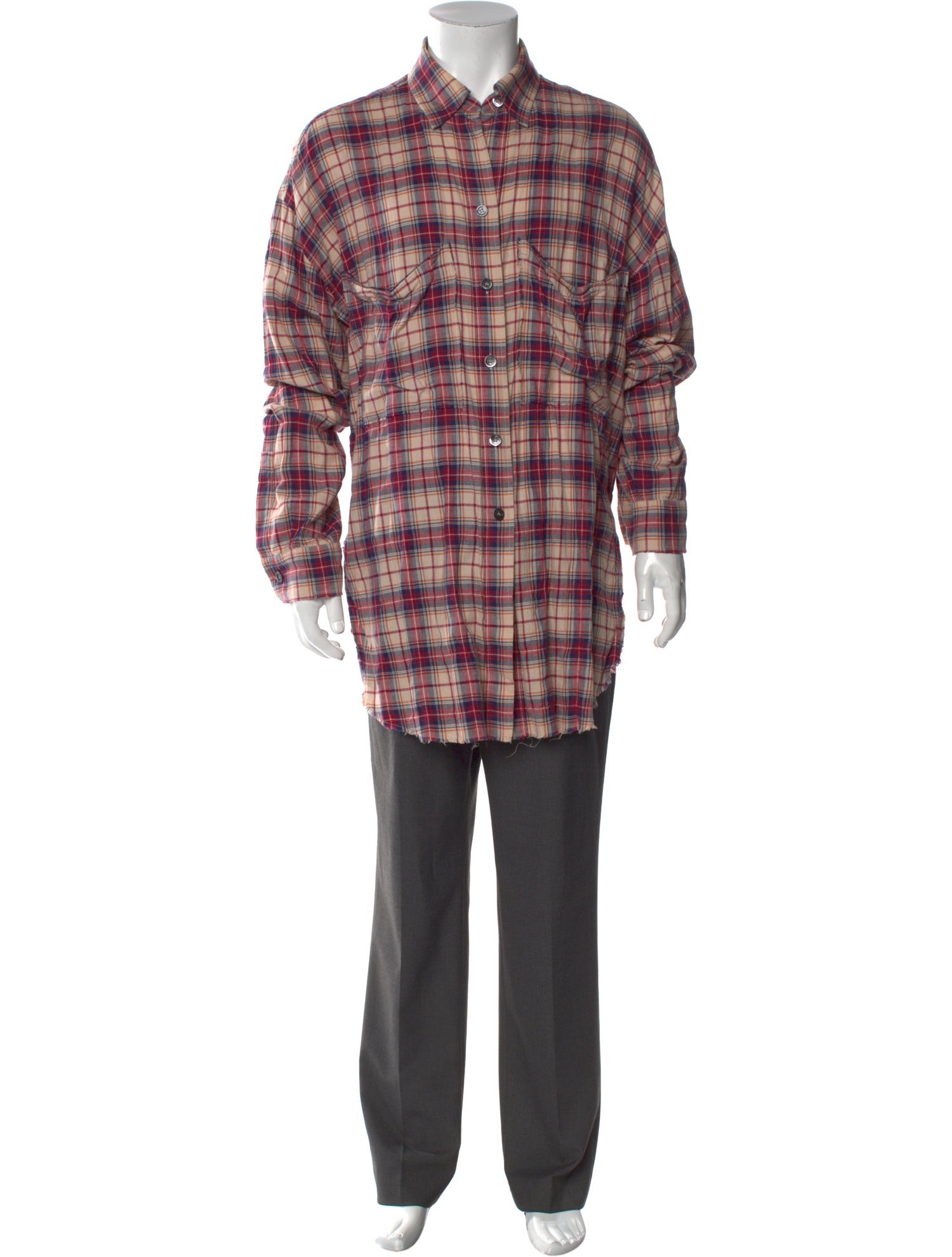 Faith Connexion Plaid Print Long Sleeve Shirt