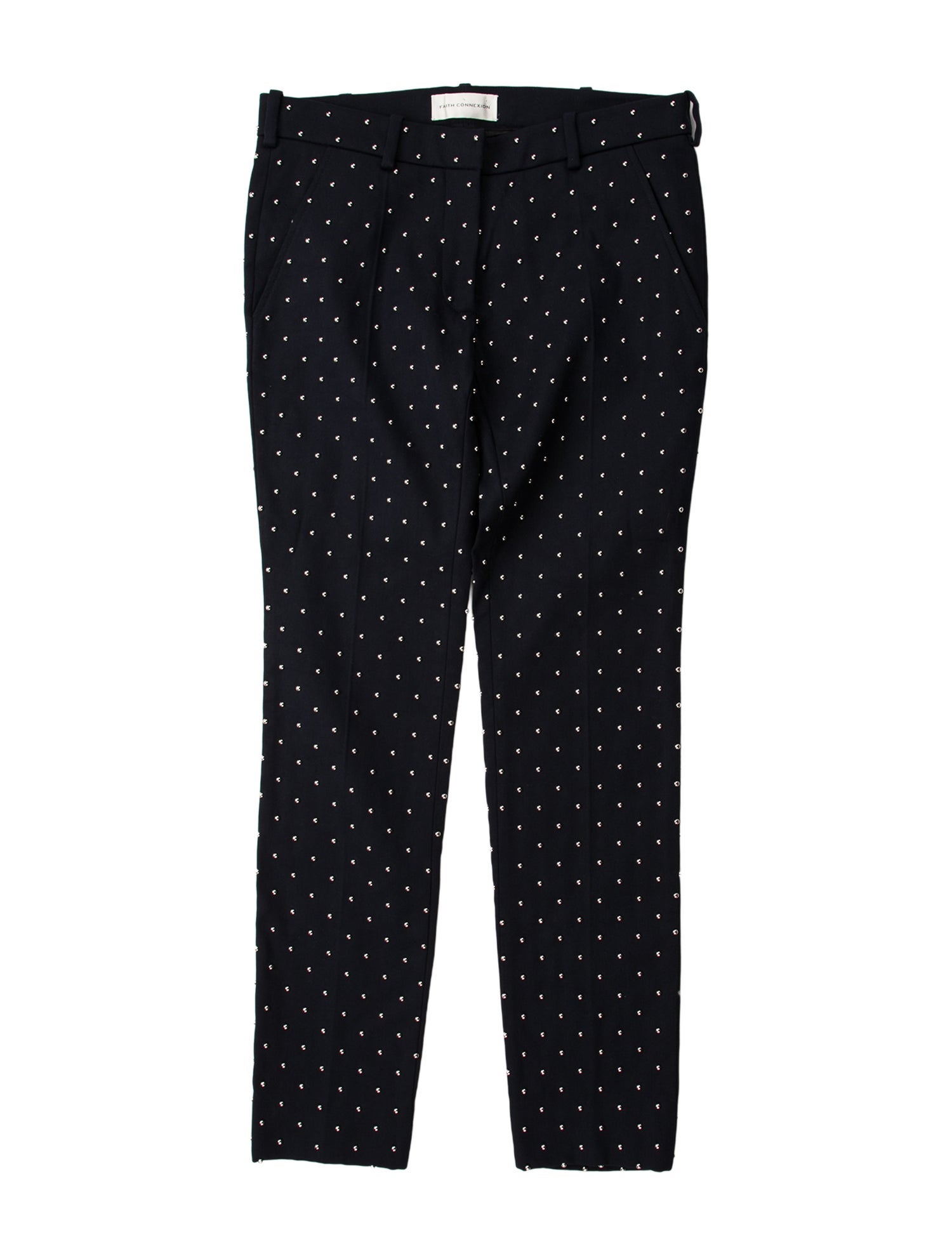 Faith Connexion Polka Dot Print Straight Leg Pants