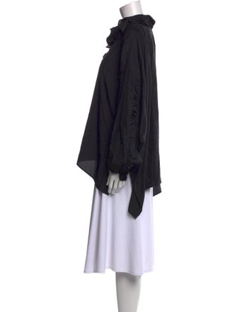 Faith Connexion Silk Mock Neck Button-Up Top