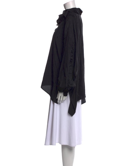 Faith Connexion Silk Mock Neck Button-Up Top