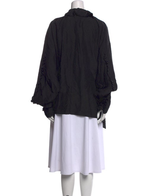 Faith Connexion Silk Mock Neck Button-Up Top