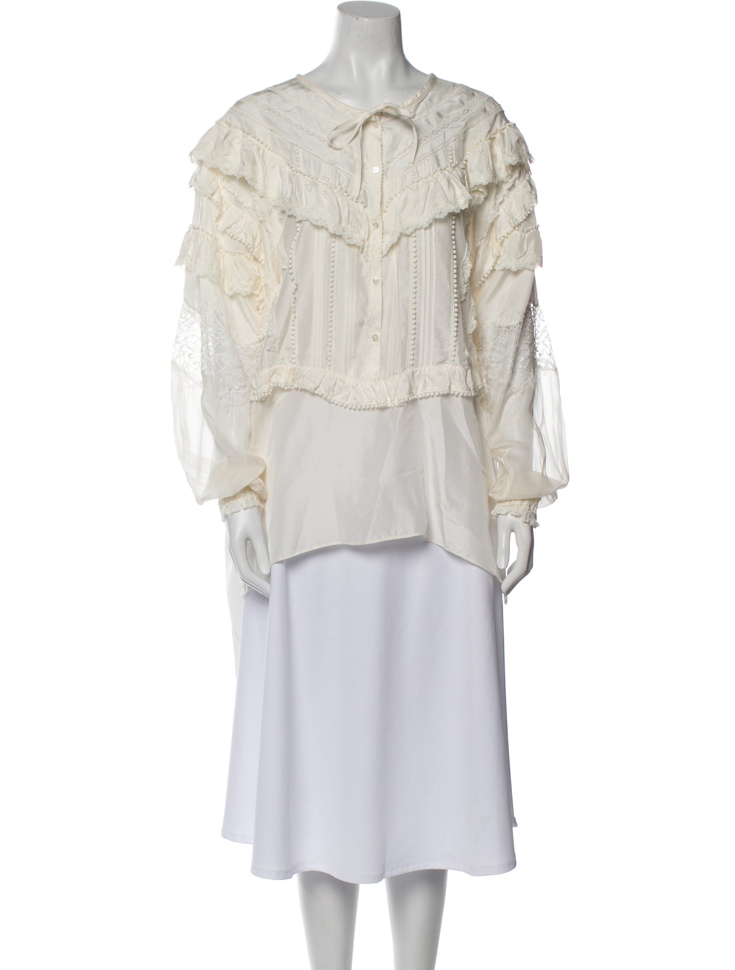 Faith Connexion Silk Tie Neck Blouse