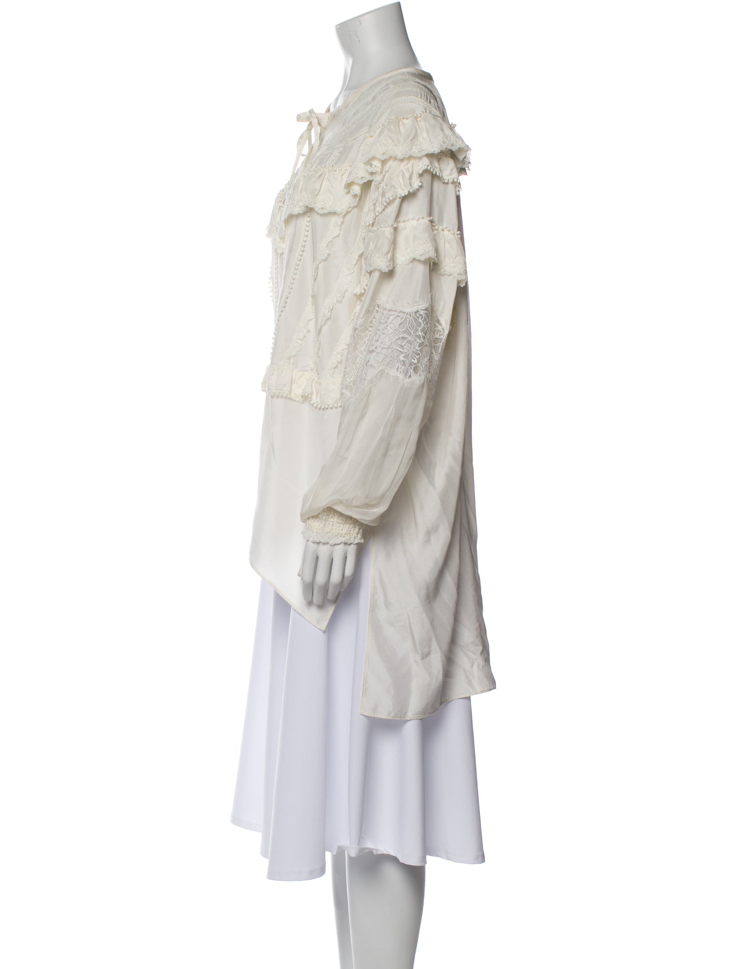 Faith Connexion Silk Tie Neck Blouse