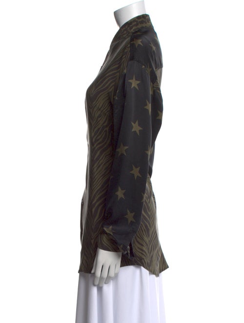 Faith Connexion Silk Animal Print Button-Up Top