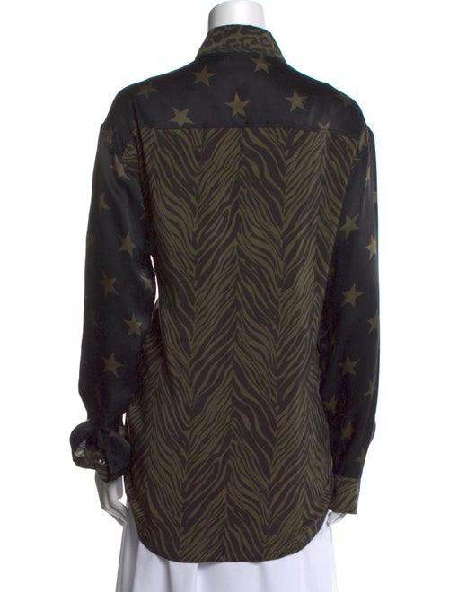 Faith Connexion Silk Animal Print Button-Up Top