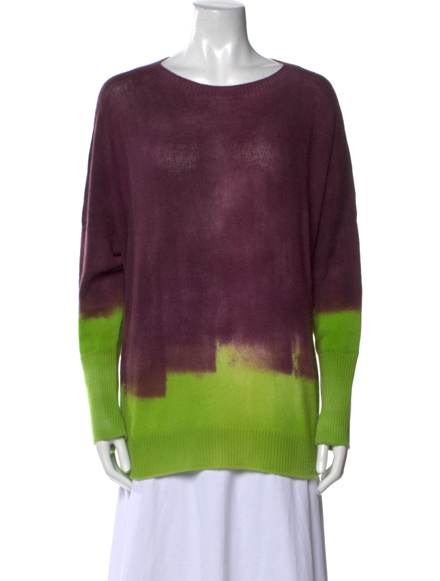 F Cashmere Cashmere Colorblock Pattern Sweater