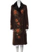Fur Couture Beverly Hills Shearling Floral Print Fur Coat